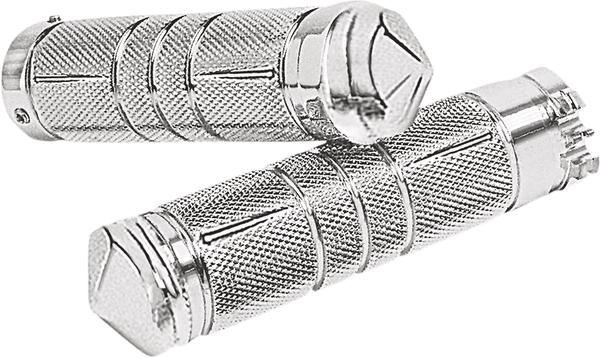 Accutronix GR100-SKIC Elite Chrome Billet Grips - Knurled Diamond - sxspowersports