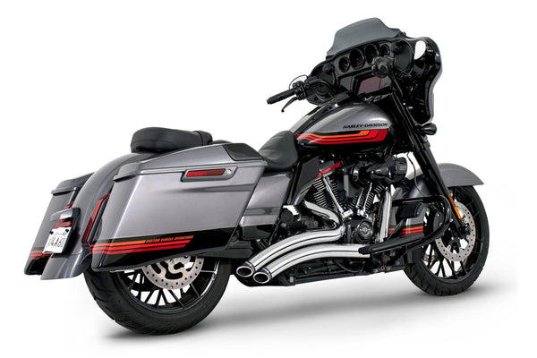 Freedom Performance HD00648 Sharp Curve Radius Exhaust System - Chrome with Black Tips - sxspowersports