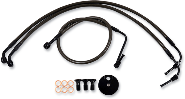 LA Choppers LA-8005B19M Midnight Standard Brake Lines - 18-20in. Ape Hangers - sxspowersports