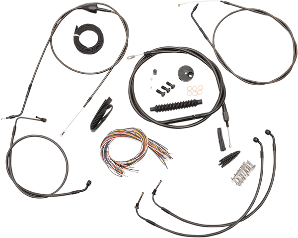 LA Choppers LA-8005KT2B-13M Complete Handlebar Cable and Brake Line Kit - Midnight - sxspowersports
