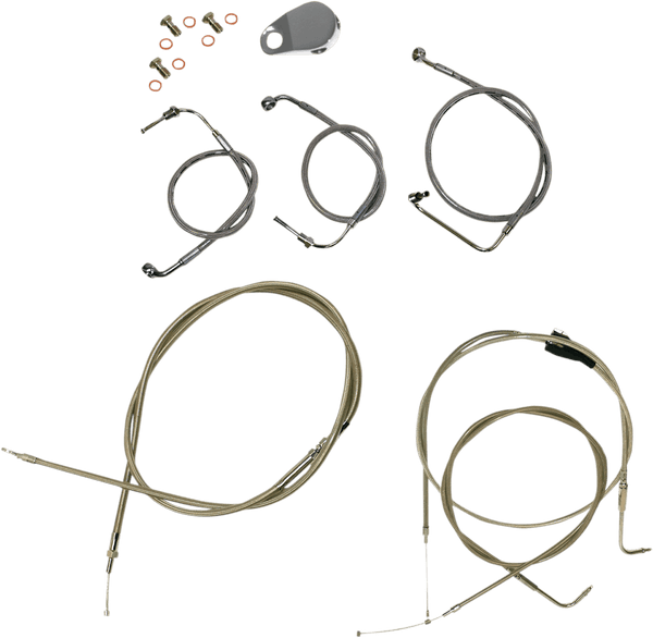 LA Choppers LA-8006KT-13 Cable/Brake Line Kit - 12-14in. Ape Hangers - Stainless Steel - sxspowersports