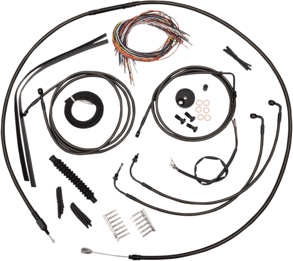 LA Choppers LA-8050KT2-16M Complete Handlebar Cable and Brake Line Kit - Midnight - sxspowersports
