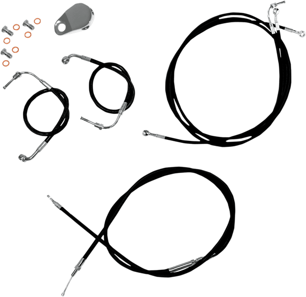 LA Choppers LA-8051KT-08B Cable/Brake Line Kit - Mini Ape Hangers - Black - sxspowersports