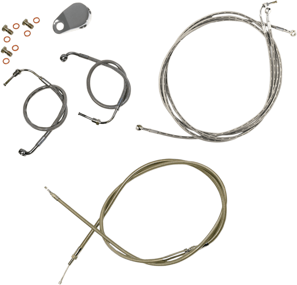 LA Choppers LA-8051KT-16 Cable/Brake Line Kit - 15-17in. Ape Hangers - Stainless Steel - sxspowersports