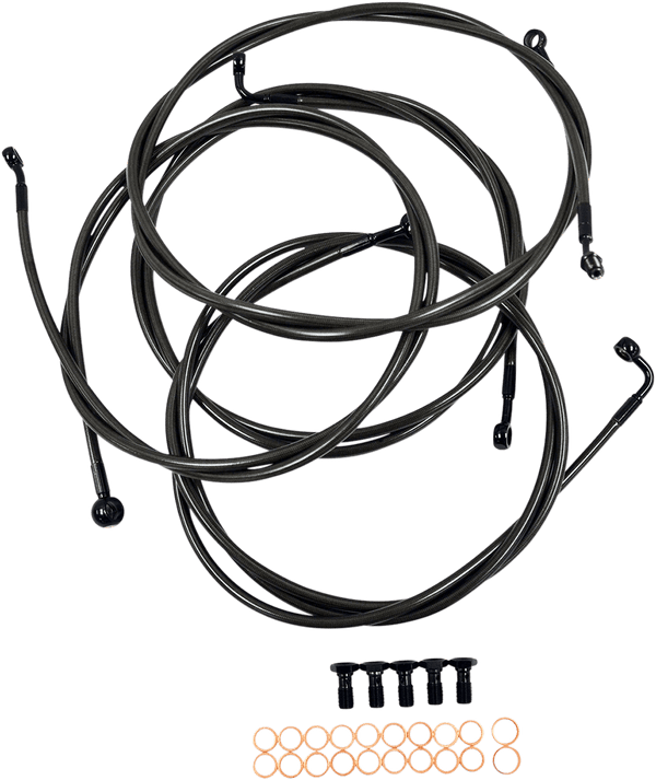 LA Choppers LA-8052KT-19M Cable/Brake Line Kit - 18in.-20in. Ape Hangers - Midnight - sxspowersports