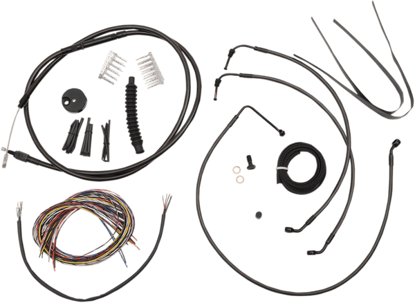 LA Choppers LA-8052KT2-19M Complete Handlebar Cable and Brake Line Kit - Midnight - sxspowersports