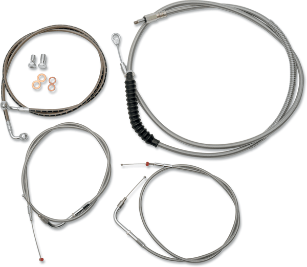LA Choppers LA-8140KT-16 Cable/Brake Line Kit - 15-17in. Ape Hangers - Stainless Steel - sxspowersports