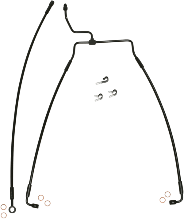 Magnum SBB1314-31 Black Coated XR Stainless Lower Front Brake Line Kit with Black Fittings - 31in. Total Length - sxspowersports