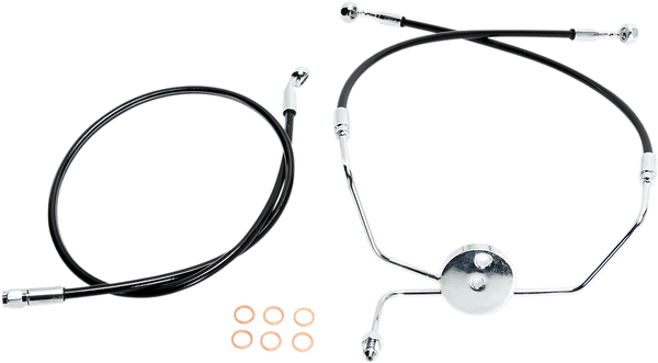 Magnum SBC1307-33 Black Coated XR Stainless Front Brake Line Kit - 33in. Upper Brake Length - sxspowersports