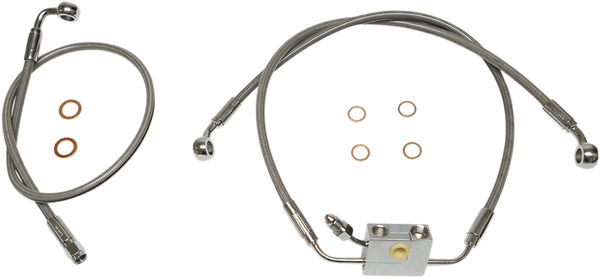 Magnum SSC1335-32 Clear Coated XR Stainless Front Brake Line Kit - 22in. Total Length - sxspowersports