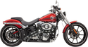Bassani Manufacturing 1SD2FB Radial Sweepers Exhaust System - Chrome with Black Heat Shield with Holes