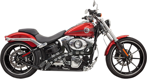 Bassani Manufacturing 1SD2FB Radial Sweepers Exhaust System - Chrome with Black Heat Shield with Holes