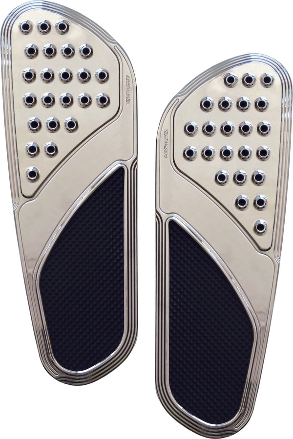 Accutronix FBF01-DVC Drilled Vintage Front Floorboards - Chrome - sxspowersports