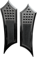 Accutronix FBF01-KDIB Knurled Drilled Instigator Front Floorboards - Black - sxspowersports