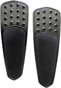 Accutronix FBF01-KDTB Knurled Drilled Teardrop Front Floorboards - Black - sxspowersports