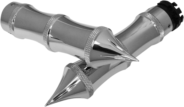 Accutronix GR100-IC Custom Grips - Diamond - Chrome - sxspowersports