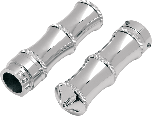 Accutronix GR100-SGC Elite Chrome Billet Grips - Gothic Style - sxspowersports