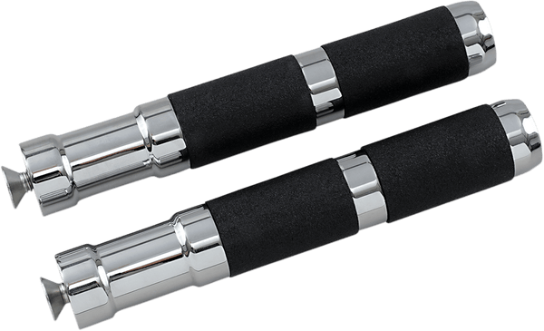 Accutronix RP111-RC Chrome Footpegs - Rubber - Male Mount - 5-1/2in. - sxspowersports