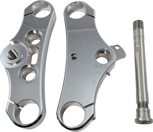 Accutronix TWD349-ESC Elite 49mm Triple Tree - 3 Deg. Rake, Wide Glide - Chrome - sxspowersports