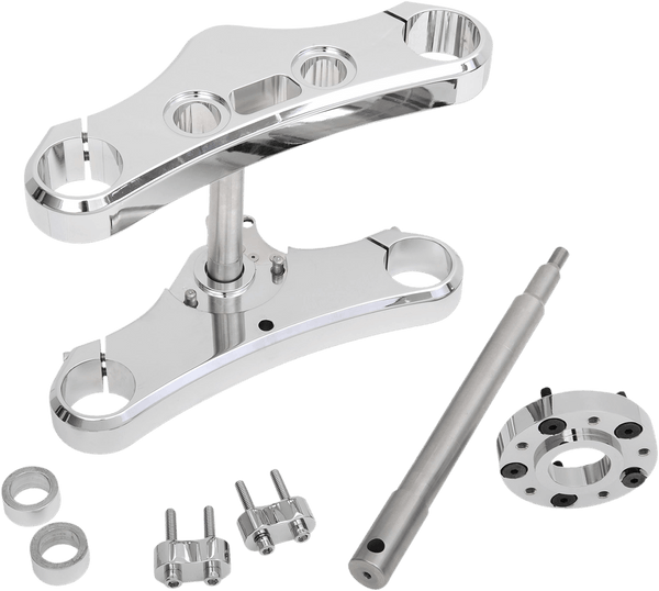 Accutronix TWD549-ESCK6 49mm Wide-Glide Conversion Kit - 5 Deg. Rake - Chrome - sxspowersports