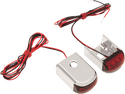 Alloy Art DSL-3 Fender Strut LED Marker Lights - Chrome with Red LED - Red Lens - sxspowersports