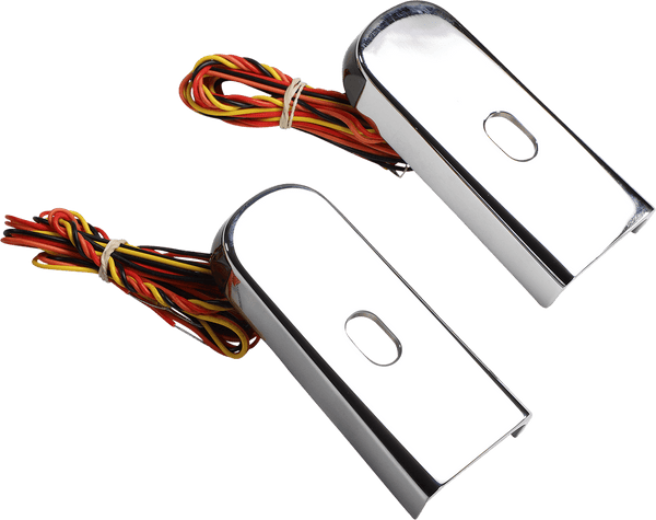 Alloy Art DSL8-2 Fender Strut LED Marker Lights - Chrome with Red LED - Smoke Lens - sxspowersports