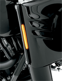 Alloy Art FDH-2 LED Front Signal Lights with Smoked lens/Amber LEDs - Black anodized - sxspowersports