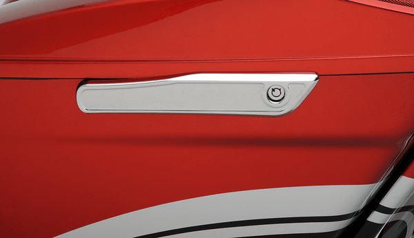 Alloy Art LL14-1 Lighted Saddlebag Latch Cover - Chrome with Smoke Lens & Red LEDs - sxspowersports
