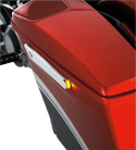 Alloy Art LL14-1 Lighted Saddlebag Latch Cover - Chrome with Smoke Lens & Red LEDs - sxspowersports