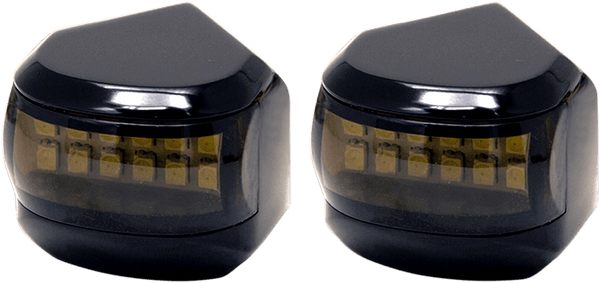 Alloy Art MRL-4B LED Driving Signal Lights - Black Smoke - White Lens - sxspowersports