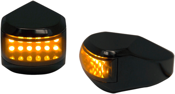 Alloy Art MRL-4B LED Driving Signal Lights - Black Smoke - White Lens - sxspowersports