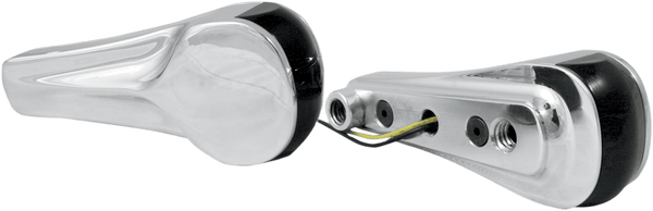 Alloy Art RGFS1-1 LED Front Signal Lights with Clear lens/Amber LEDs - Chrome (smooth) - sxspowersports