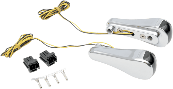 Alloy Art RGFS1-1 LED Front Signal Lights with Clear lens/Amber LEDs - Chrome (smooth) - sxspowersports
