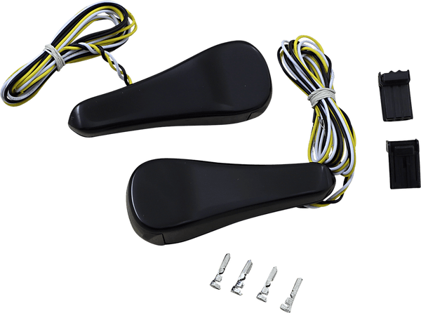 Alloy Art RGFS1-2 LED Front Signal Lights with Smoked lens/Amber LEDs - Black anodized (smooth) - sxspowersports
