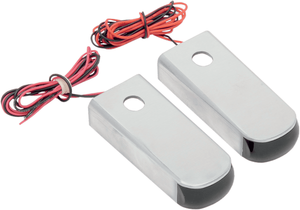 Alloy Art SSL-2R Fender Strut LED Marker Lights - Raw with Red LED - Smoke Lens - sxspowersports