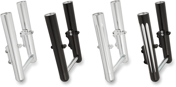 Arlen Ness 06-513 Hot Legs Dual Disc Fork Leg Set - Deep Cut - Black - sxspowersports