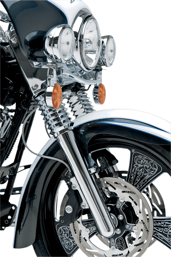 Arlen Ness 06-513 Hot Legs Dual Disc Fork Leg Set - Deep Cut - Black - sxspowersports