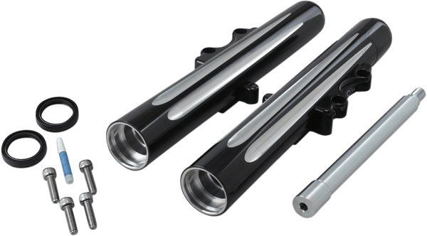Arlen Ness 06-513 Hot Legs Dual Disc Fork Leg Set - Deep Cut - Black - sxspowersports
