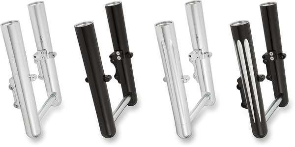Arlen Ness 06-563 Hot Legs Single Disc Fork Leg Set - Deep Cut - Black - sxspowersports