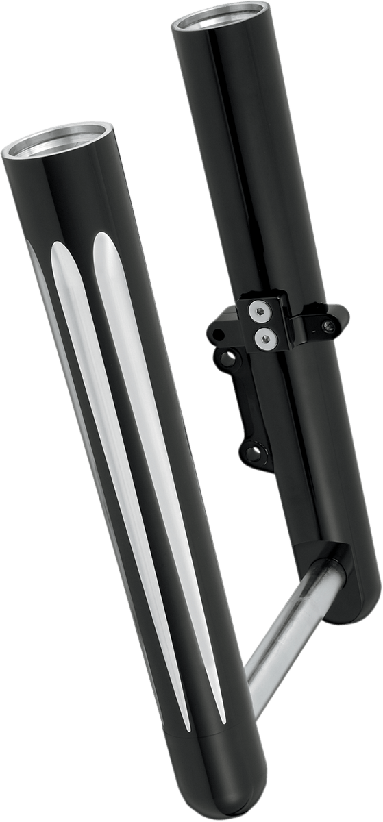 Arlen Ness 06-563 Hot Legs Single Disc Fork Leg Set - Deep Cut - Black - sxspowersports