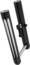 Arlen Ness 06-563 Hot Legs Single Disc Fork Leg Set - Deep Cut - Black - sxspowersports
