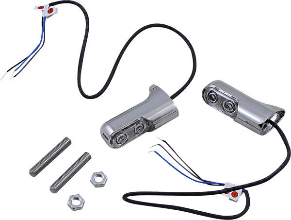 Arlen Ness 12-743 Direct Bolt-On Rear Turn Signals with Power LED - Chrome - Amber LED - sxspowersports