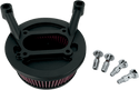 Arlen Ness 18-328 Billet Sucker Stage I Air Filter Kit with Steel Cover - Smooth Black - Red Filter - sxspowersports