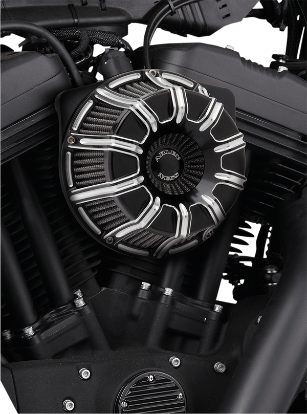 Arlen Ness 18-945 Inverted Series 10-Guage Air Cleaner Kit - Black Anodized - sxspowersports