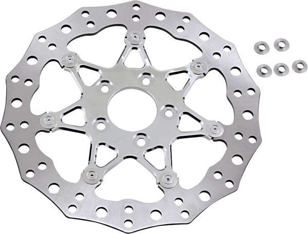 Arlen Ness 33-10102-202 11.8in. Two-Piece Floating Front Brake Rotor - Procross Chrome - sxspowersports
