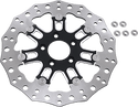 Arlen Ness 33-10301-202 11.8in. Two-Piece Floating Front Brake Rotor - 7 Valve Black - sxspowersports