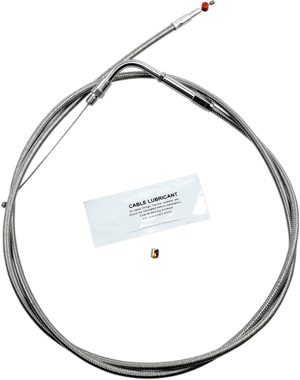 Barnett 102-30-30008-12 Stainless Clear-Coated Throttle Cable (+12in.) - sxspowersports
