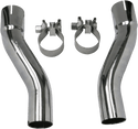 Bassani Manufacturing 11425A True Dual Down Under Headpipe with Heat Shield - Black - sxspowersports