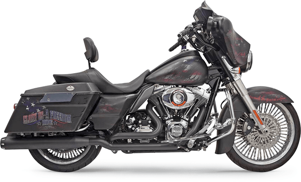 Bassani Manufacturing 11525A True Dual Down Under Headpipe with Heat Shield - Black - sxspowersports