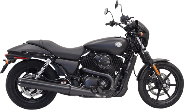 Bassani Manufacturing 1527RB 4in. Slip-On Megaphone Slip-On Muffler - Black with Black Billet End Caps and Contrasting Flutes - sxspowersports